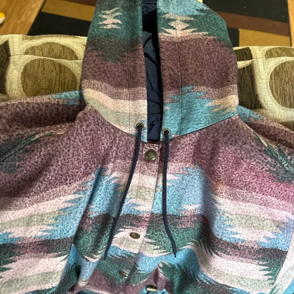 Western Patterned Jacket with Drawstring - Picture 2 of 4
